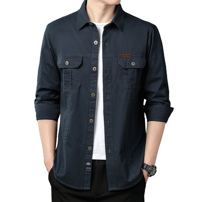 JEEP吉普男士纯棉长袖工装衬衣