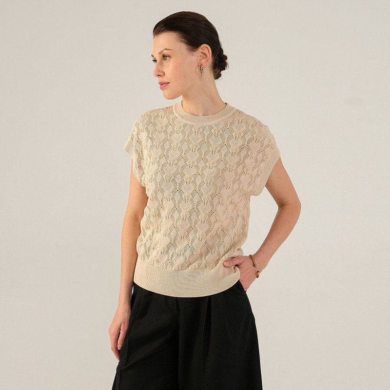 春夏上新款气质网格钩花镂空100棉包袖圆领针织衫女 宽松显瘦上衣,女装/女士精品,毛针织衫,淘宝优惠券,粉丝福利购,淘宝优惠卷