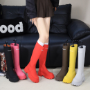 长筒靴女款时尚秋冬外穿增高防水休闲百搭纯色女士加绒保暖高筒靴