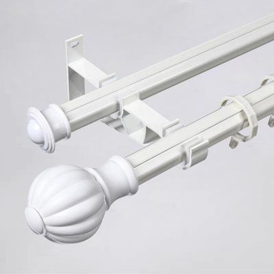 加厚铝合金窗帘杆静音罗马杆单杆双杆窗帘杆子窗帘轨道支架送配件