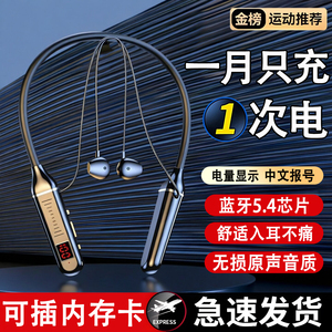 超长续航蓝牙耳机挂脖式新款无线运动耳机降噪通话骑行耳机高音质