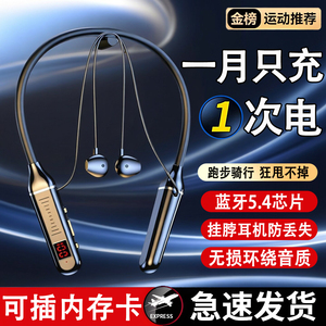 2026款蓝牙耳机挂脖式新款无线运动耳机通话超长续航跑步降噪耳机