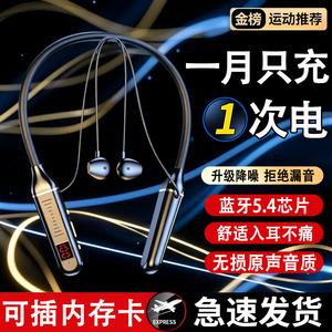 挂脖式无线蓝牙耳机降噪运动耳机超长续航骑行耳机不漏音耳塞式