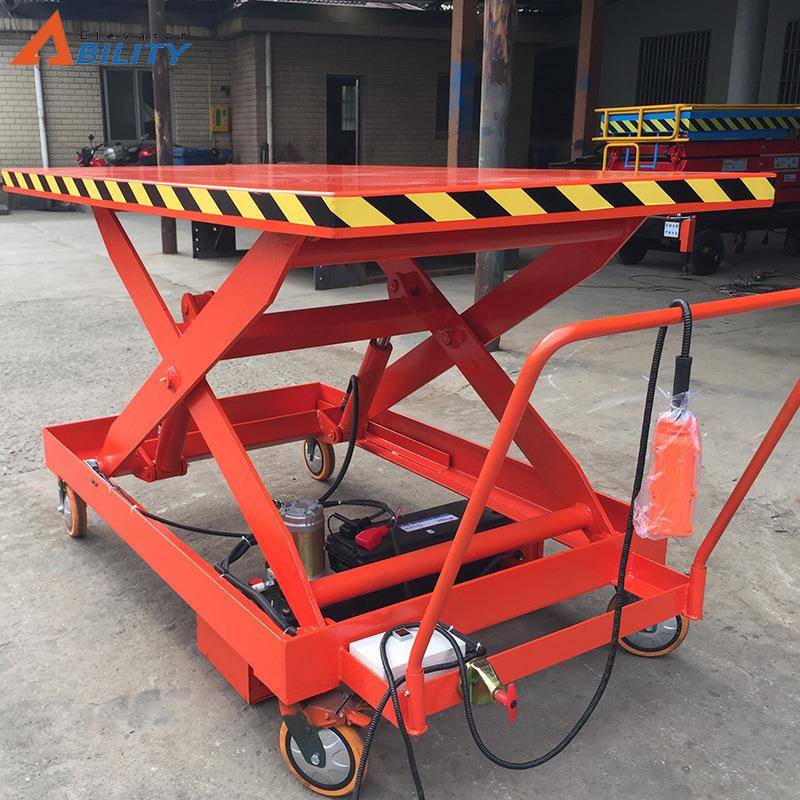 直供移动小型电动升高平台搬运车起重液压自动升降机手推平板车