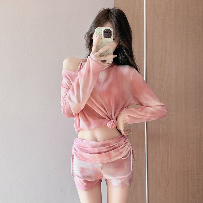 泳衣女高级感分体保守三件套2025新款爆款显瘦遮肉长袖温泉游泳装
