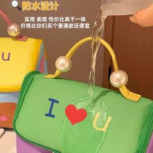 小方包房子帆布化妆包大容量轻便旅行收纳包高颜值女生手提包包