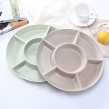 小食碟零食盘客厅干果盘塑料圆形分格拼盘大容量茶几零食摆放盘