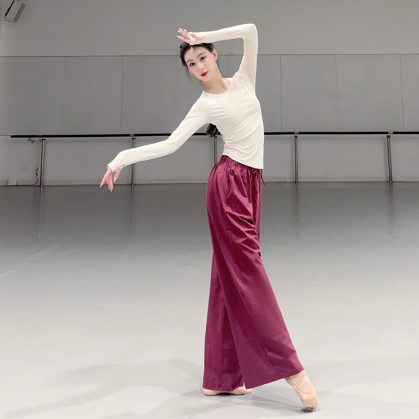 现代舞上衣成人形体训练服长袖女