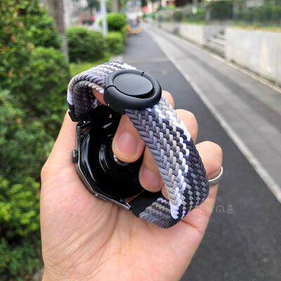 适用OPPOwatchS表带编织watch4pro磁吸扣一加手表腕带watchX2秋冬