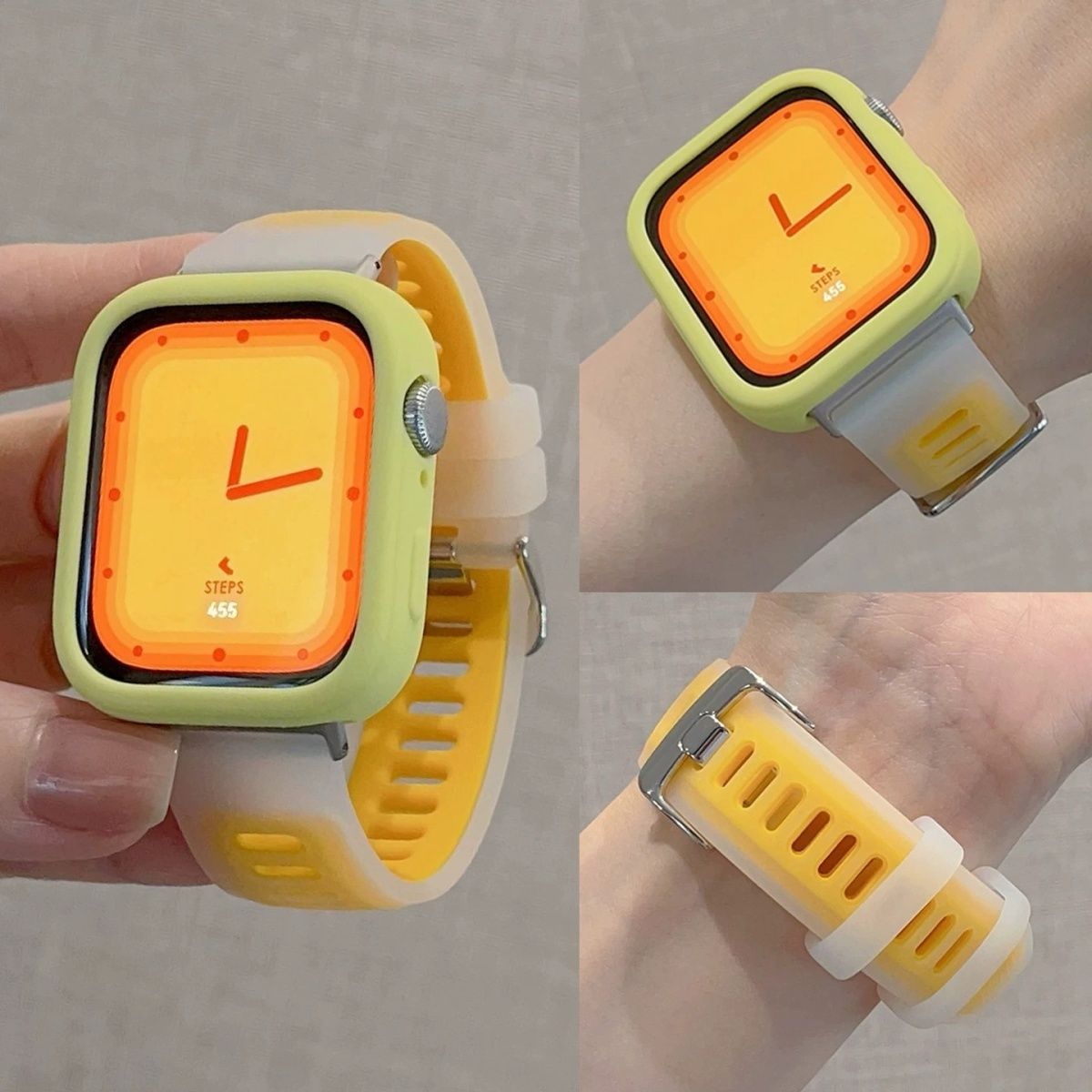 适用华为fit4果冻双拼撞色液态硅胶运动表带Fit3/4pro配保护软壳