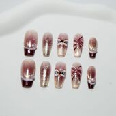 纯手工手工新年烟花穿戴醒狮美甲高级氛围红色秋冬显白猫眼短款