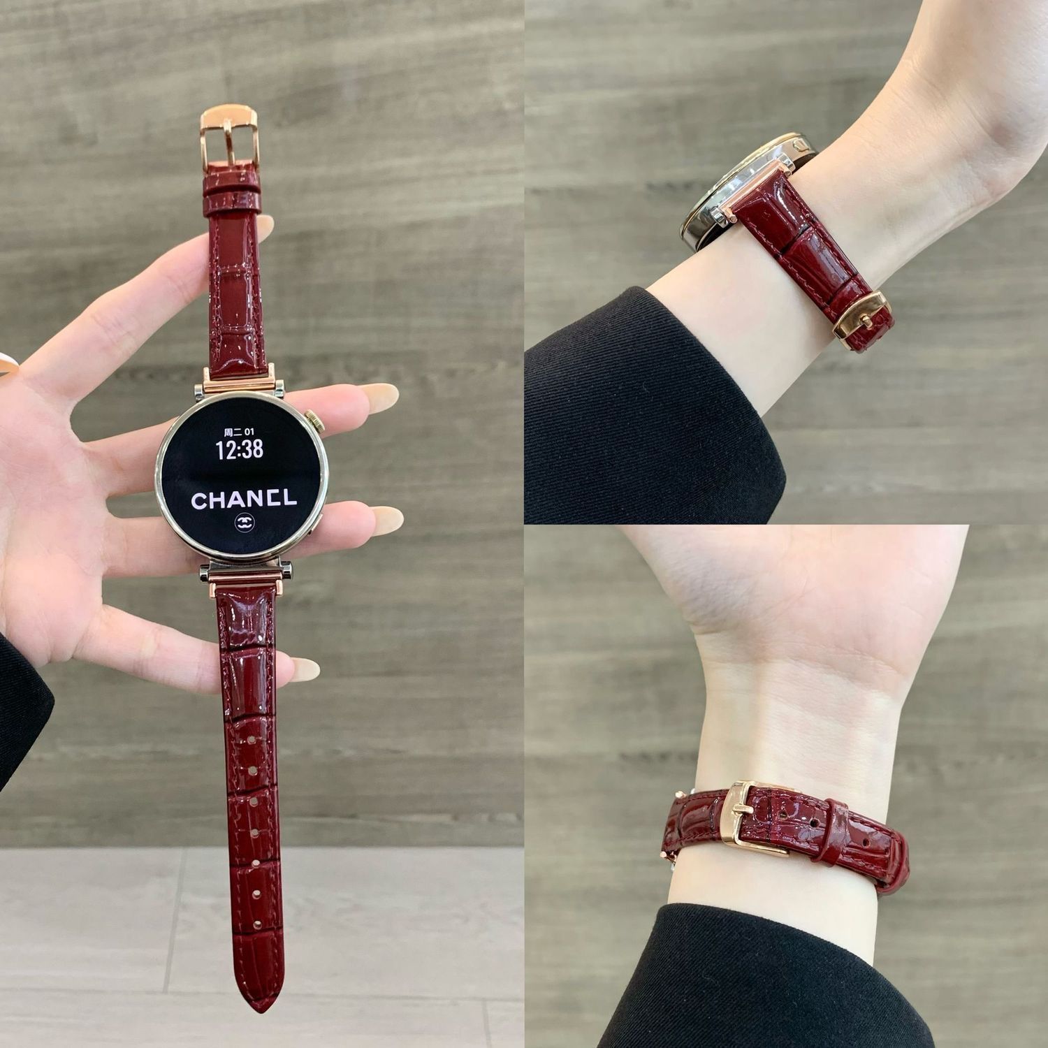 适用华为GT6亮面竹节纹皮表带GT5/GT4皮watch4高级GT2男女百搭GT3