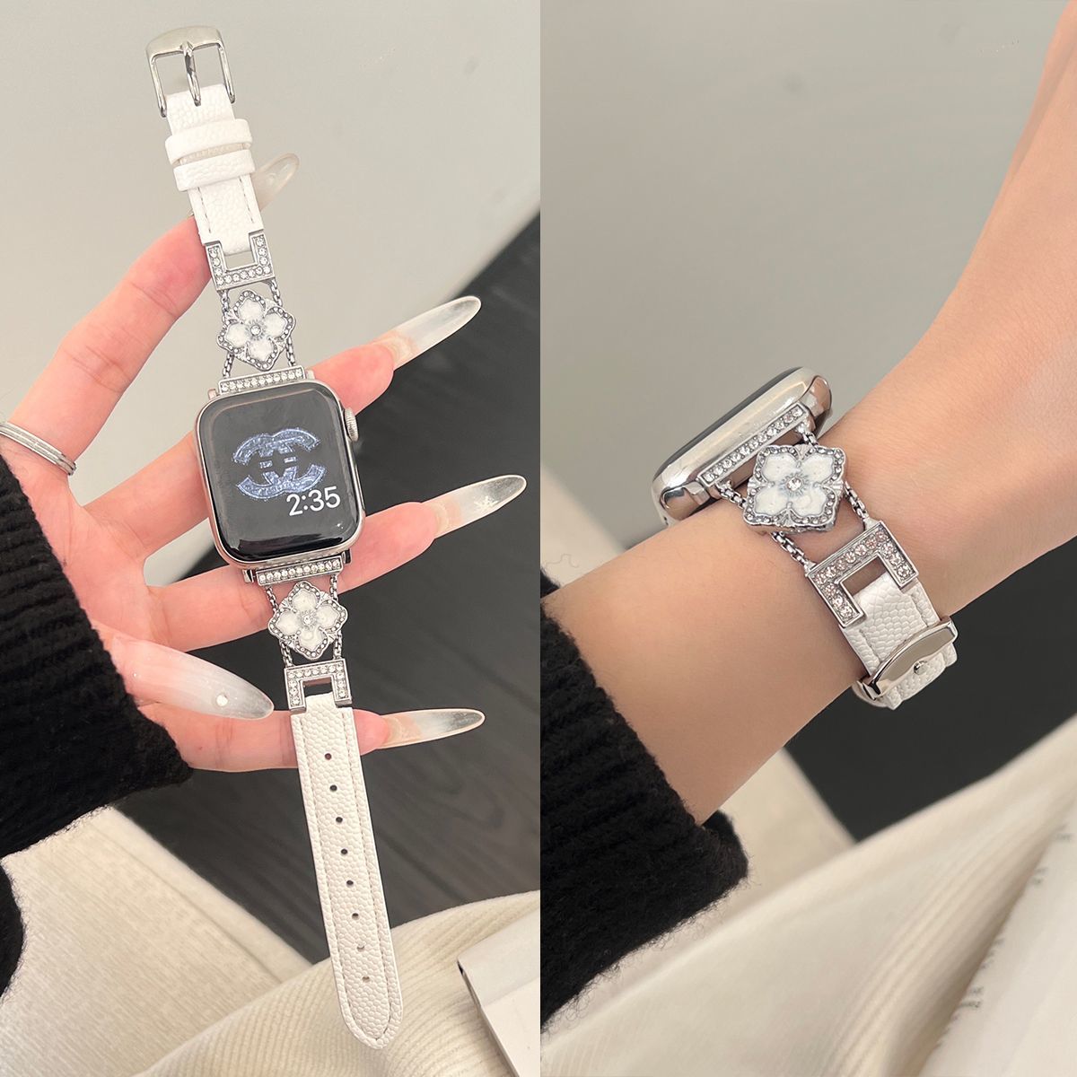 布契拉提小米红米手表5/4代Redmi5 Watch432表带鱼子酱皮质女适用