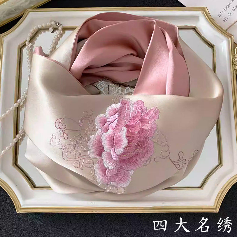中国特色礼物送老外高档礼品苏绣丝巾江苏特N产中国风礼品出国礼