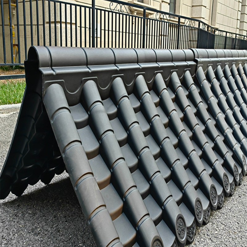 60双面a瓦仿古一体墙沿墙帽围墙压顶瓦迎宾墙小吃车顶棚塑料树脂