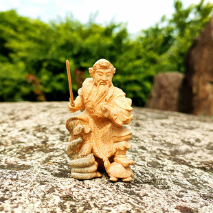 脱椅黄杨木雕真武大帝玄天上帝家居供奉祖L师爷原木雕刻工艺品摆