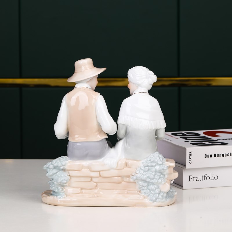 白头偕老结婚礼物j装饰长情相守陶瓷雕塑精致家居工艺品纪念日礼
