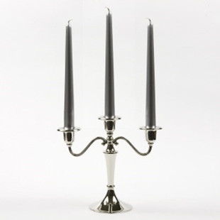 欧式镀镍金属三头烛台蜡烛台家z居摆件婚庆烛光晚餐家居样板间包