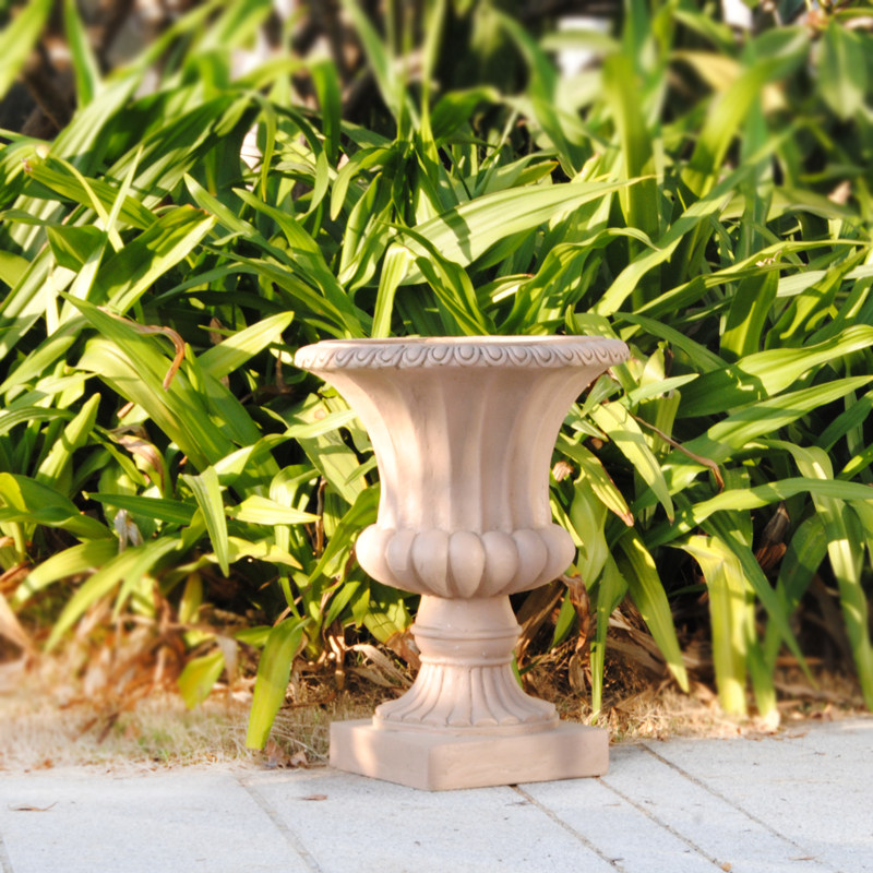 树脂罗马花盆欧式大号p落地花器户外黑色简约路引别墅门口复古摆