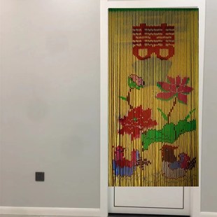 纯手工门帘玄关隔断珠帘挂A帘复古屏风卫生间厕所卧室帘成品 新款