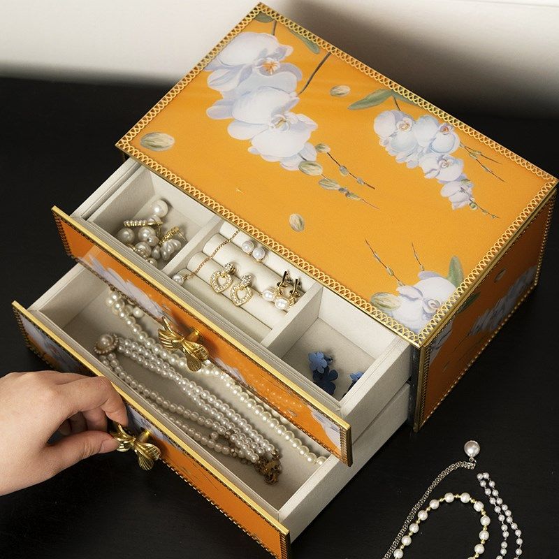 高档轻奢大容量多k层首饰盒摆件中古梳妆台卧室桌面耳环项链收纳,收纳整理,首饰盒,淘宝优惠券,粉丝福利购,淘宝优惠卷
