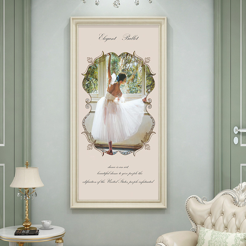 欧式芭蕾舞女孩玄关装饰画u美式复古舞蹈房挂画过道走廊壁画竖版,家居饰品,现代装饰画,淘宝优惠券,粉丝福利购,淘宝优惠卷