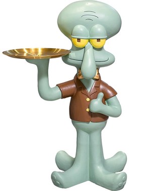 新品章鱼哥托盘家居玄关茶几大A号放水果置物架客厅装饰品树脂摆