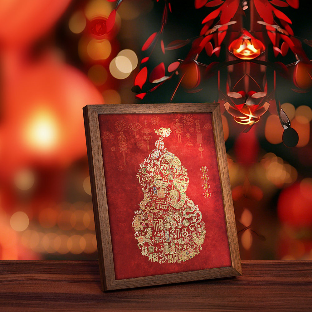 纯铜浮雕鎏金《十二生肖葫芦福》招财福禄桌面摆台相框装饰画摆件,家居饰品,桌面摆台画,淘宝优惠券,粉丝福利购,淘宝优惠卷