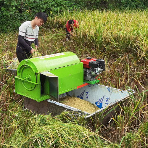 全喂入稻麦脱粒稻谷农用打谷机家用水稻K脱粒机小型收割机多功能