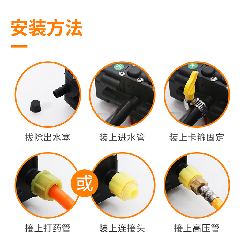 高压隔膜泵电动喷雾器双s泵12V家用双核水泵直流打药机园艺喷药器