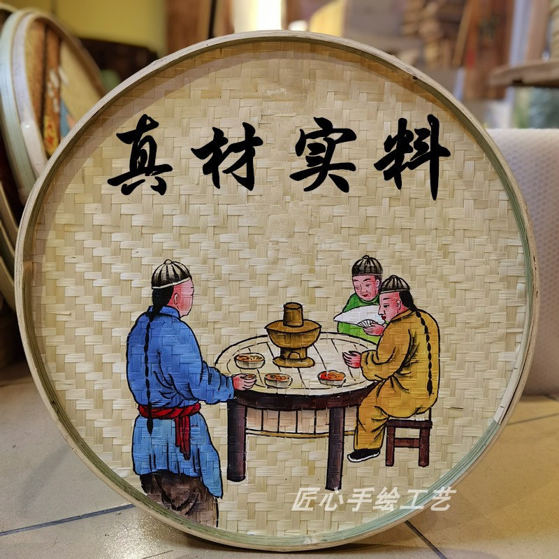 手绘新款人物无框画m墙农家乐餐厅餐馆饭店墙上装饰画创意挂件挂图片