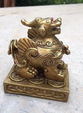 纯铜貔貅单角双角皮休摆件家居客A厅店铺皮丘摆设小号一对装饰礼