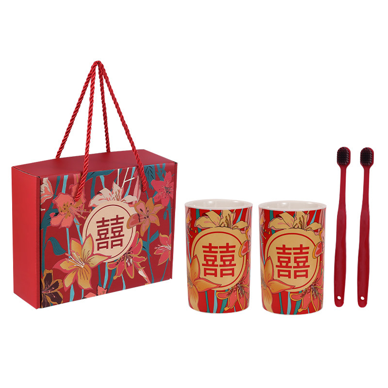 结婚情侣漱口杯红色一对高v颜值陶瓷洗漱水杯牙刷套装新婚陪嫁用,家庭/个人清洁工具,洗漱杯,淘宝优惠券,粉丝福利购,淘宝优惠卷