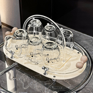 杯子收纳置物架家用倒r挂水杯茶杯架放玻璃杯咖啡杯沥水托盘套装