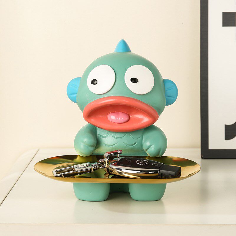 丑鱼汉顿a钥匙托盘摆件创意入户门玄关收纳客厅家居装饰品卡通可,家居饰品,桌面摆件,淘宝优惠券,粉丝福利购,淘宝优惠卷