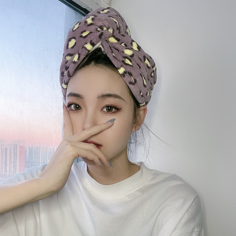 豹纹干发帽2021新款李佳琪御用模特H推荐超强吸水速干发巾洗头浴