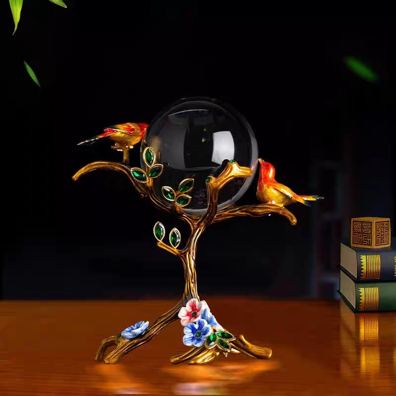 轻奢高档珐瑯彩水晶球摆件办公z室桌面转运球家居酒柜装饰品礼物,家居饰品,装饰摆件,淘宝优惠券,粉丝福利购,淘宝优惠卷