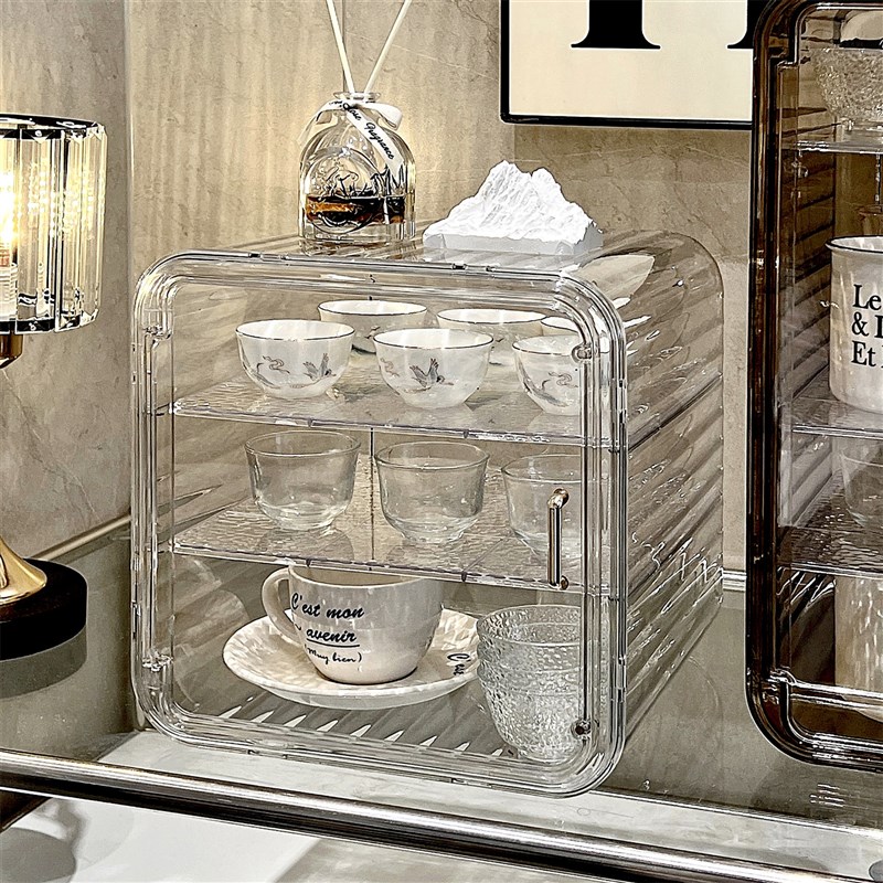 杯子置物架桌面杯架轻奢水杯茶杯防H尘架子咖啡杯马克杯收纳盒