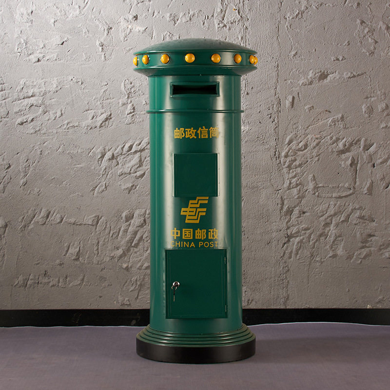 特大号中国邮政邮筒复古户外铁艺信箱信箱摄影道具W酒吧咖啡厅摆