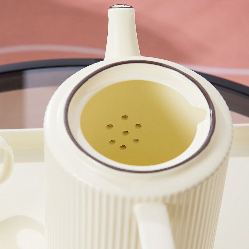 轻奢水壶套装陶瓷茶壶茶杯u花草茶具客厅水杯家用水具乔迁新居杯