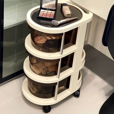 化妆品小推车置物架浴室多u层护肤品落地收纳架抽屉式口红整理架