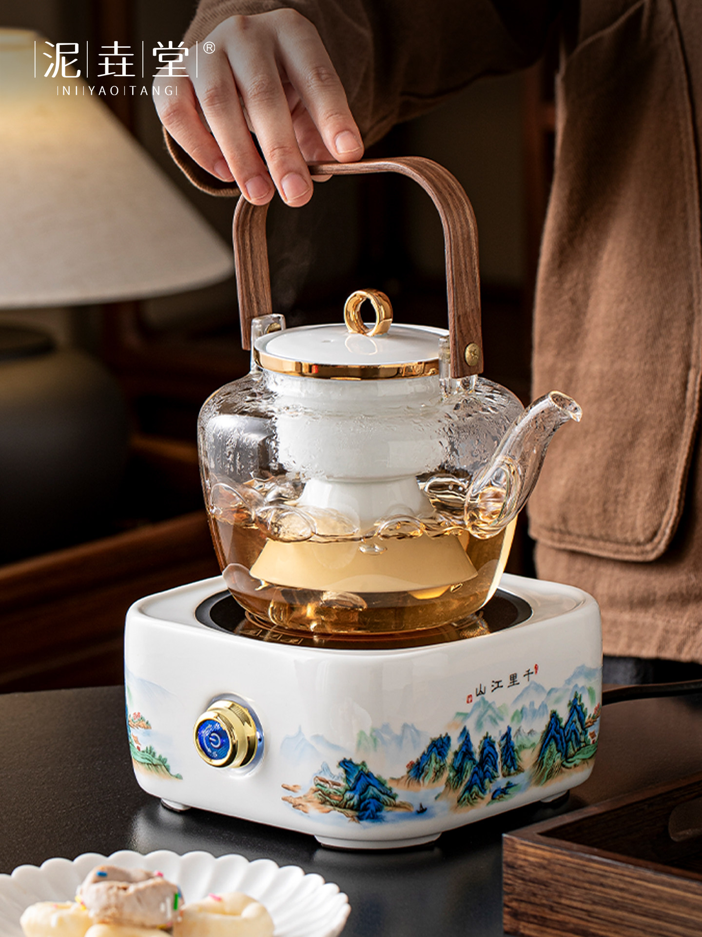 满堂千里江山陶瓷电陶瓷炉保健锅专用水壶茶水壶茶水壶炖一体