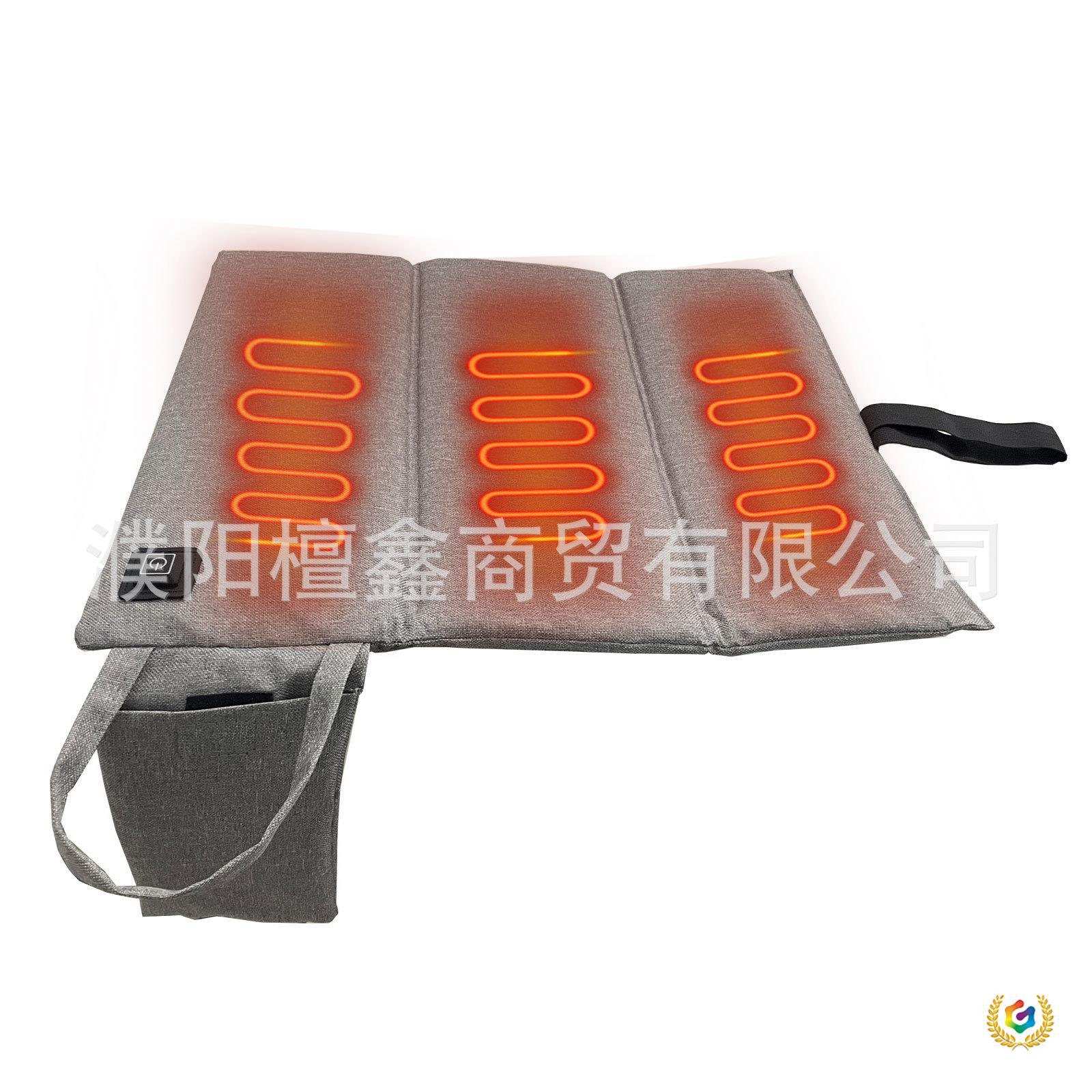 ?跨境可拎户外折叠坐垫加热露营座椅垫可折叠软垫便携式体育场坐