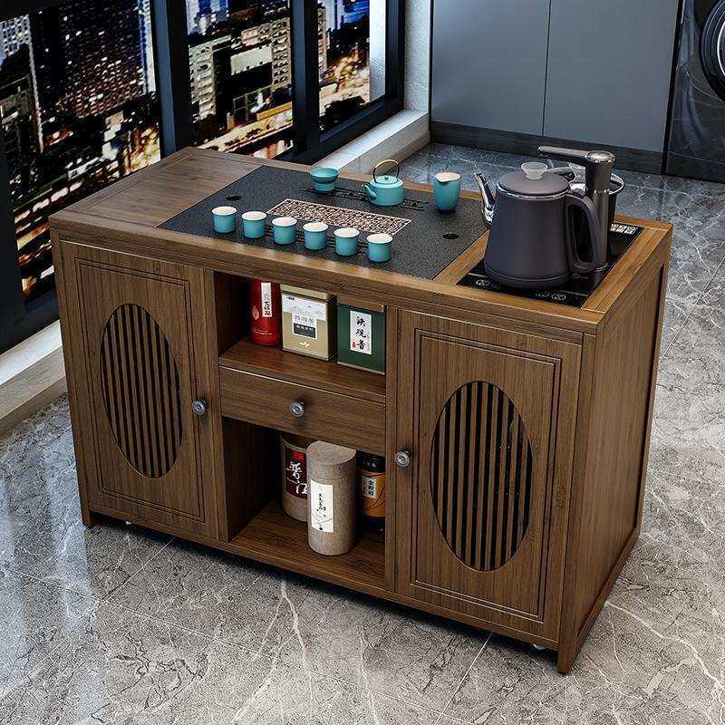 全自动烧水壶一体移动茶桌茶台家用实木小茶车客厅泡茶几茶具套装