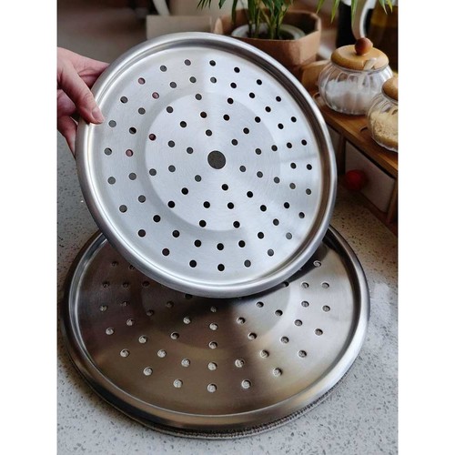 仅配炒锅 304不锈钢蒸屉隔水蒸架蒸笼片大号隔层蒸格