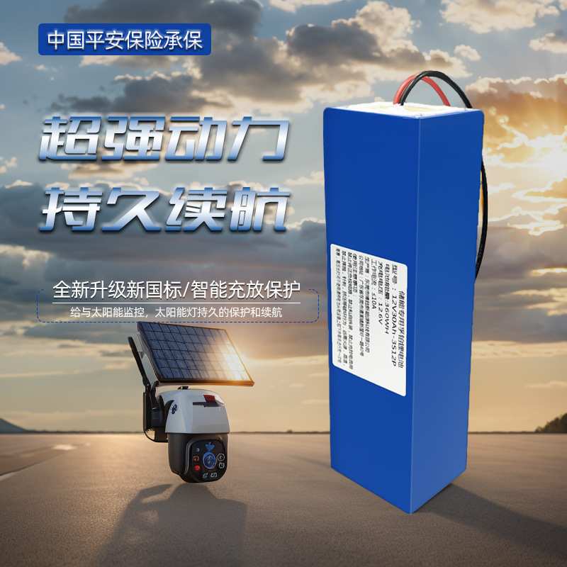 12V太阳能监控锂电池11.1V大容量路灯LED灯箱磷酸铁锂可充电电源