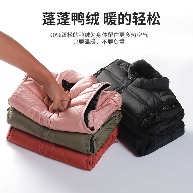 秋冬季新款羽绒马甲男石墨烯发热保暖坎肩女运动休闲加厚背心马夹