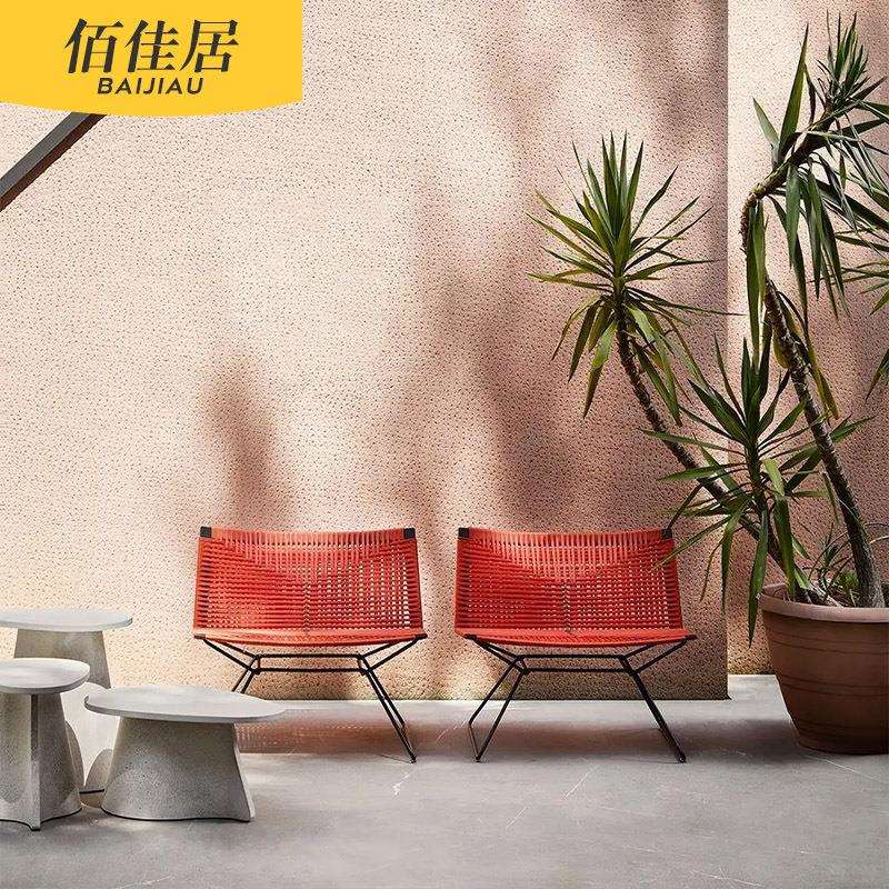 户外桌椅庭院组合露天民宿酒店花园藤椅室外家具阳台圆桌防晒防水