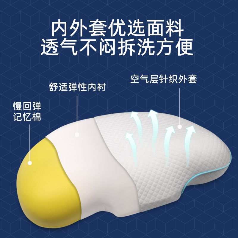 记忆枕太空棉枕记忆棉枕护颈枕慢回弹枕头不塌陷颈椎枕厂家侧睡