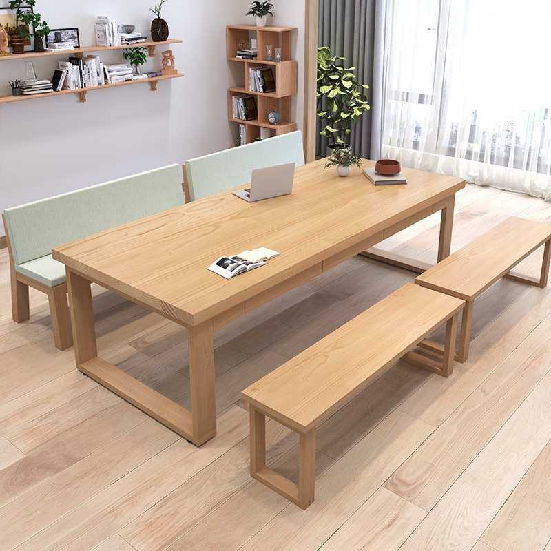 实木客厅大书桌家用工作台带抽屉多人学习桌办公桌椅原木色长方形,3C数码配件,USB灯,淘宝优惠券,粉丝福利购,淘宝优惠卷